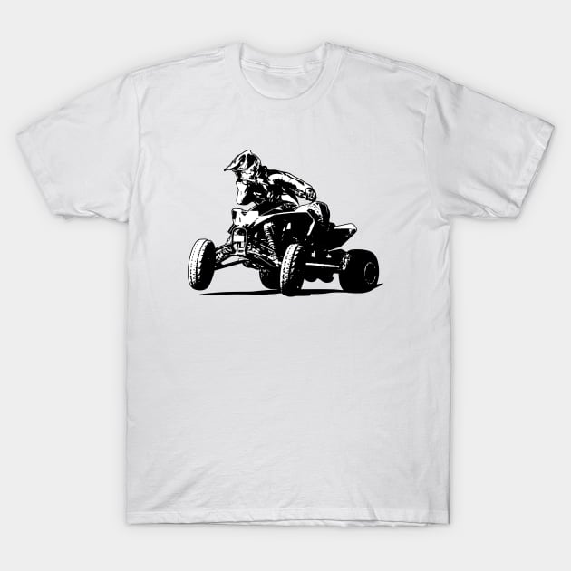 450 SX Quad Black and White T-Shirt by KAM Std